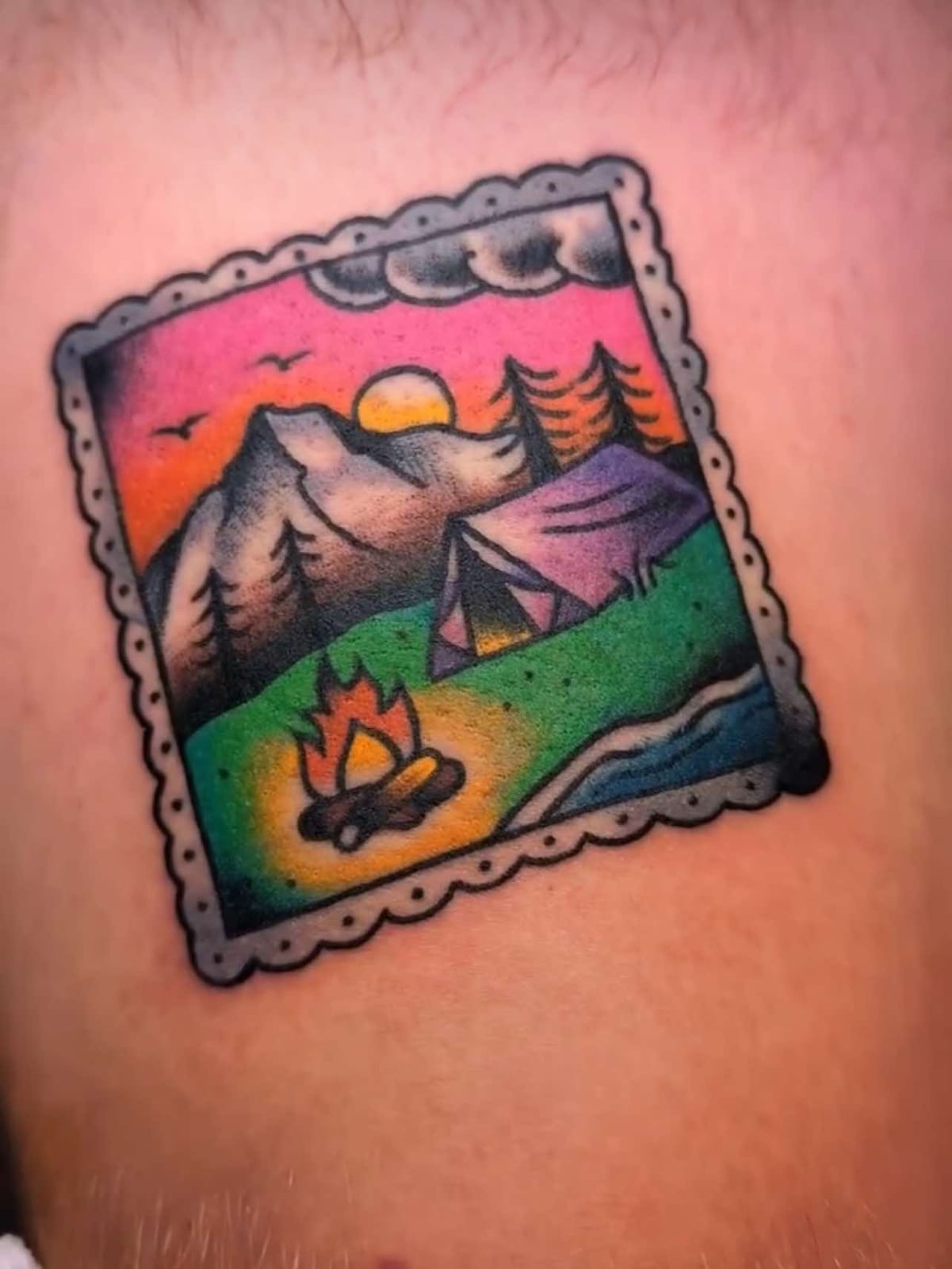 Neo-Traditional tattoo by Tyler Wolf